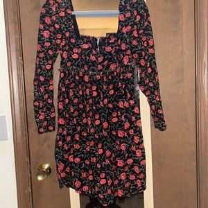 Free people poppy printed corduroy dress size medium